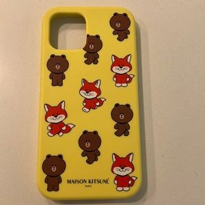line friends x maison kitsune iphone 12 pro case